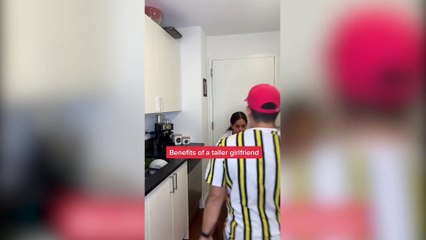 5ft 9in woman who towers over fiancé says the couple are constantly "stopped in the street" due to height difference