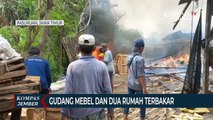 Korsleting Listrik,Gudang Mebeldan Dua Rumah Terbakar