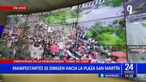 Manifestantes llegan a la Plaza San Martín: Negocios cierran por temor a saqueos