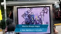 Bloque Negro causa destrozos en comercios durante protesta contra Guardia Nacional en el Metro