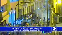 Se registra incendio de código 4 en inmueble cerca a la Plaza San Martín