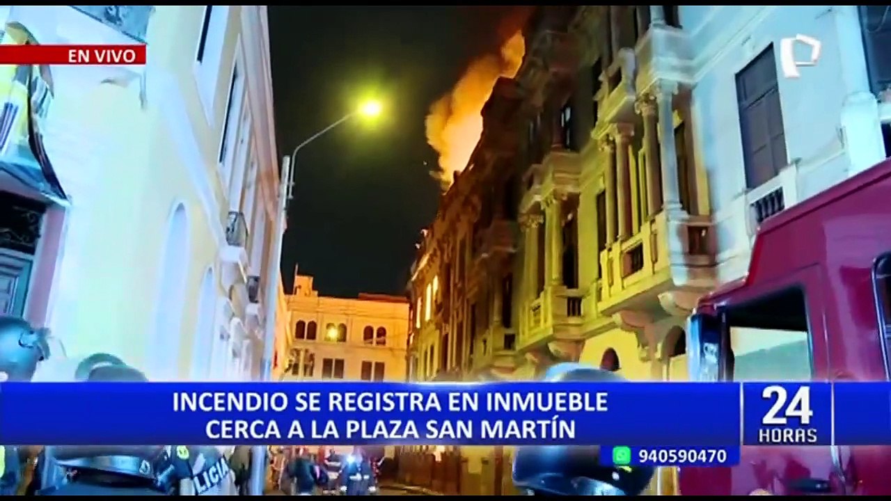Se registra incendio de código 4 en inmueble cerca a la Plaza San Martín