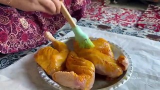Cooking chicken in cold winter weather - rural life of Iran_2