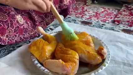 Cooking chicken in cold winter weather - rural life of Iran_2