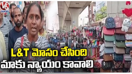 Sultan Bazaar Street Vendors Protest On L&T Metro Over Providing Stalls _ Koti _ V6 News