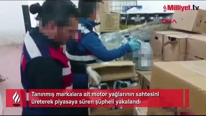 Jandarmadan sahte motor yağı operasyonu