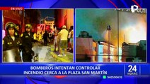 Se registra incendio de código 4 en inmueble cerca a la Plaza San Martín