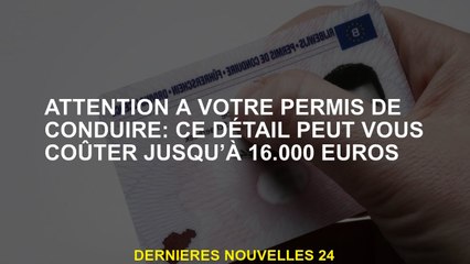 Attention à votre permis de conduire: ce détail peut vous coûter jusqu'à 16 000 euros