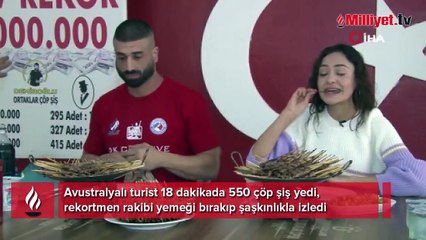 Avustralyalı turist 18 dakikada 550 çöp şiş yedi