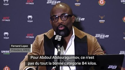 ARES 11 - Lopez : "Pour Abdouraguimov, ce n'est pas du tout la bonne catégorie 84 kilos"