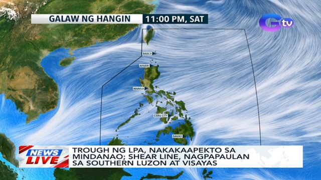 Trough ng LPA, nakakaapekto sa Mindanao; Shear Line, nagpapaulan sa Southern Luzon at Visayas | News Live