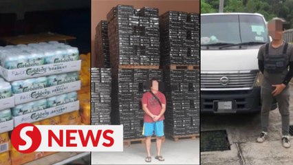 Скачать видео: Three arrested, RM8mil worth of contraband cigarettes, booze seized in Sandakan