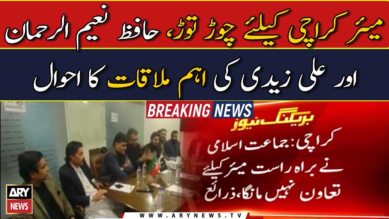 Mayor Karachi ki jang, Ali Zaidi ki Hafiz Naeem ur Rehman say aham mulaqat