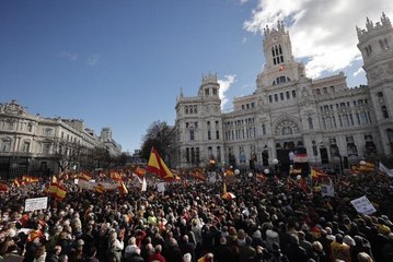 İspanya'da aşırı sağ, sol koalisyon hükümetine karşı gösteri yaptı