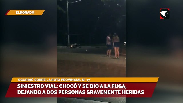 Siniestro vial chocó y se dio a la fuga, dejando a dos personas gravemente heridas