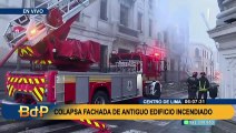 Centro de Lima: Bomberos continúan controlando incendio en casona del jirón Carabaya