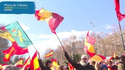 Manifestación en Madrid en contra de las últimas decisiones del Gobierno de Pedro Sánchez