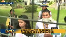 Policías resguardan Universidad San Marcos tras la 'Toma de Lima'