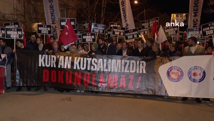 Stockholm’de Kur’an-i Kerim'in yakilmasi, İsveç Büyükelçiği önünde protesto edildi