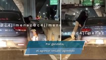 Automovilista agrede a hombre de la tercera edad y sujetos armados le dan una golpiza