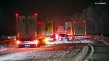 Heftige Schneefälle sorgen in Süddeutschland und Kroatien für Verkehrschaos