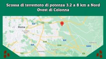Scossa di terremoto di potenza 3.2 a 8 km a Nord Ovest di Colonna