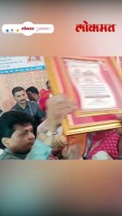 पगडी आणि मानपत्र, मुख्यमंत्री शिंदेंचा मंदिरात असा झाला सत्कार