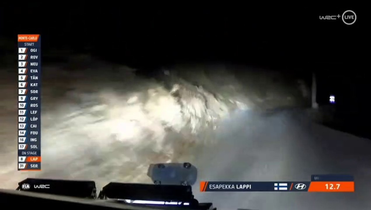 WRC Monte Carlo 2023 SS14 Lappi Start Onboard Epic Save