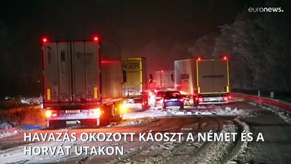 Fennakadásokat okozott a hóesés Németországban és Horvátországban
