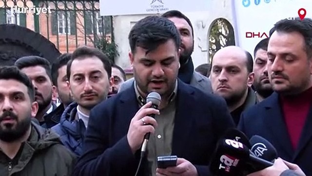 TÜGVA Gençlik Kolları Üyeleri Kur'an-ı Kerim yakılmasını protesto etti