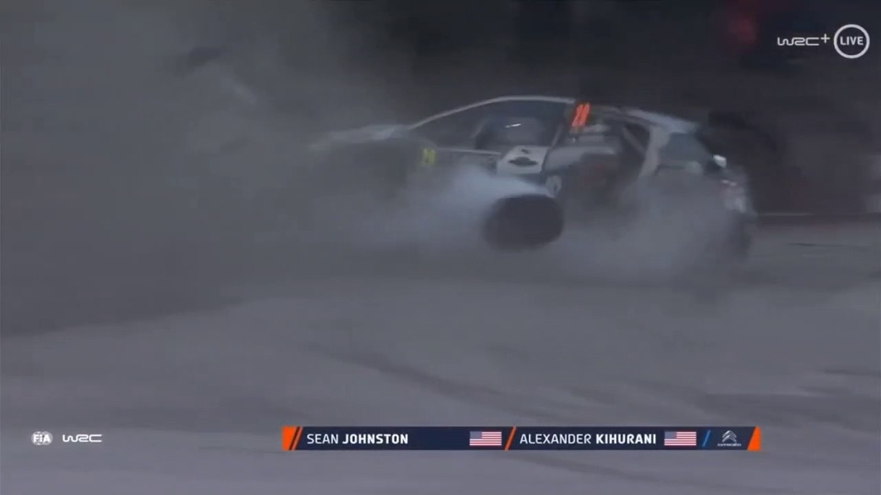 WRC 2 Monte Carlo 2023 SS16 Johnston Big Crash