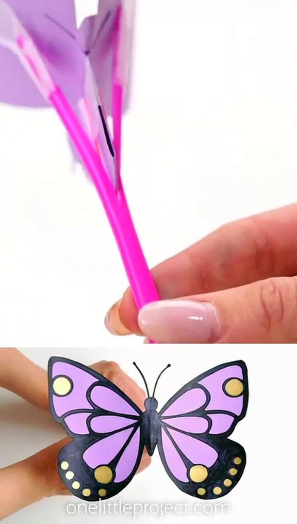 How To Make A Paper Butterfly Straw Accessory - DIY Crafts Tutorial -  Guidecentral 