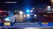 Fatal accidente vial deja una mujer muerta en La Ceiba, Atlántida