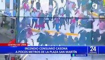 Incendio en casona cerca a la Plaza San Martín deja 28 personas afectadas y 14 viviendas destruidas