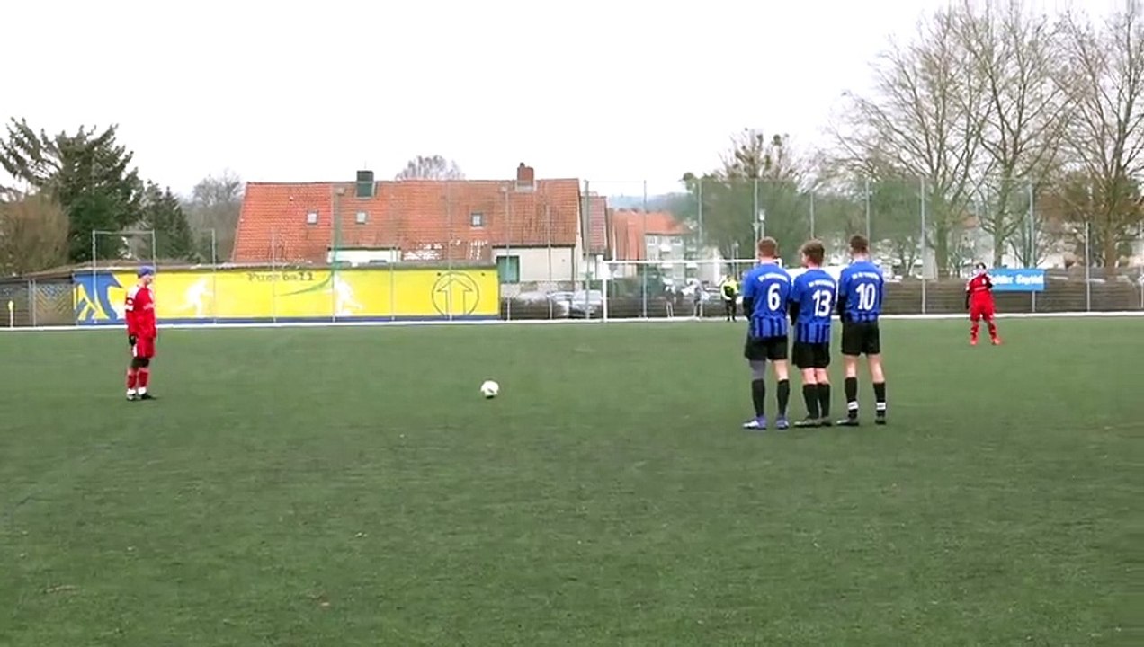 Das 1:1 für den JFV Eichsfeld im Test gegen den SV Rotenberg durch Laurenz Schröder