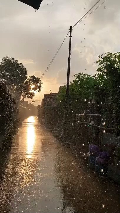 Senja dan hujan