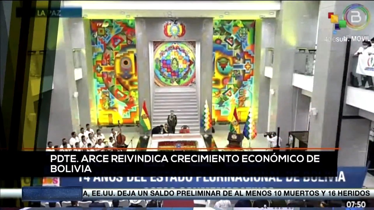 teleSUR Noticias 11:30 22-01:  Pdte. Arce reivindica crecimiento económico de Bolivia
