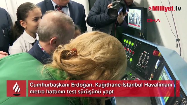 Cumhurbaşkanı Erdoğan, Kağıthane - İstanbul Metrosu test sürüşünü yaptı