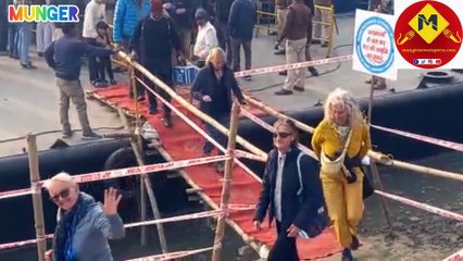 Ganga Vilas Cruise दो दिन पहले ही मुंगेर पहुचा गंगा विलास क्रूज, फिर ऐसे हुआ सैलानियों का स्वागत