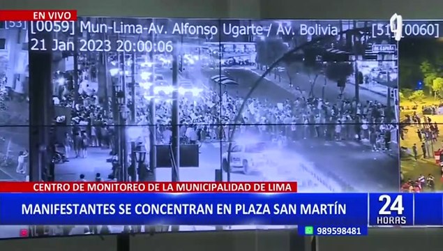 Centro de Lima: manifestantes se concentran en la plaza San Martín