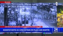Centro de Lima: manifestantes se concentran en la plaza San Martín