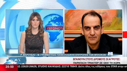 Το μέλος της Γραμ. Πανελλαδικής Επιτροπής των Μπλόκων, Ρίζος Μαρούδας στο STAR