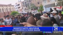 Sigrid Bazán: manifestantes en Huánuco abuchean a congresista y la responsabilizan de la crisis