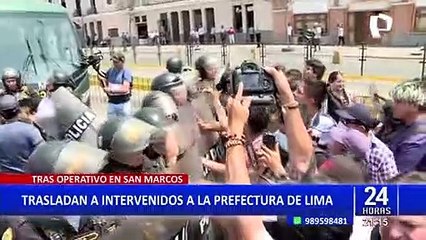 Así fue el traslado de los intervenidos en la UNMSM a la Dirincri