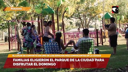 Familias eligieron el parque de la ciudad para disfrutar el domingo