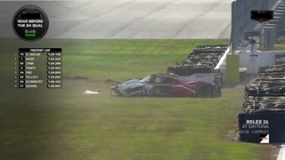 LMDh Porsche #6 - Nick Tandy crashes at 2023 Rolex 24 Qualifying
