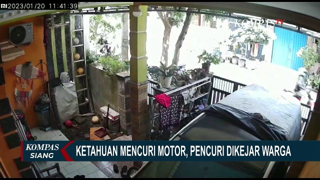 Aksi Pencurian Sepeda Motor di Banten Terekam CCTV, Pelaku Dikejar Warga!