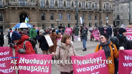 Az atomfegyverek ellen tüntettek Hamburgban