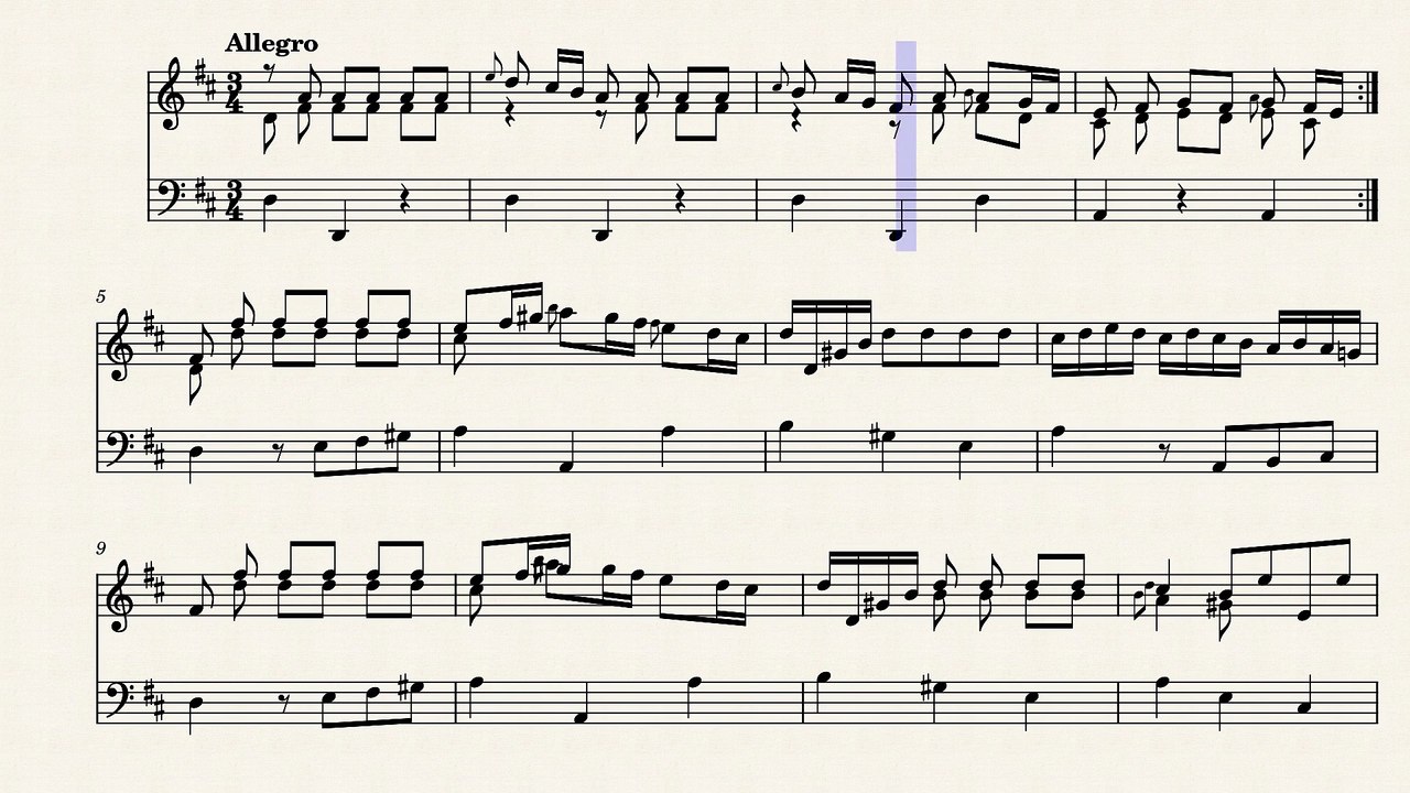 MOZART ALLEGRO IN D MAJOR K626b16