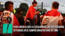 Perú libera a casi la totalidad de las 200 personas detenidas en el campus universitario de Lima